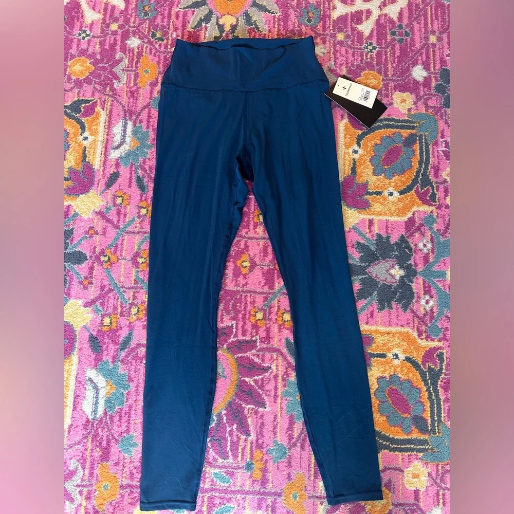 Tuckernuck Harbor Blue High Rise Long Compression Spandex MacKenzie Legging - Picture 1 of 5